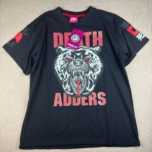 Mishka T-Shirt Mens Large Black Death Adders‎ Graphic Bear 78 Japan Streetwear